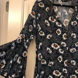 Free people tunic dress- bell sleeves